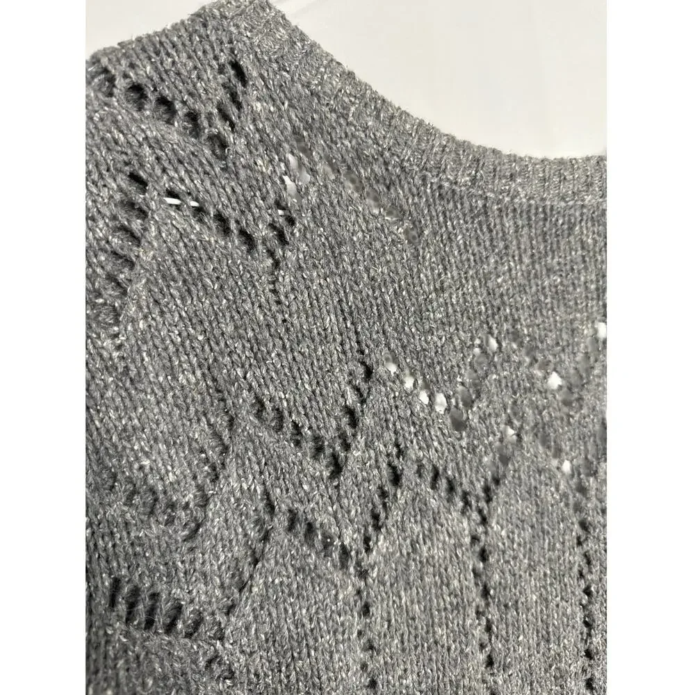 Vintage FaBE Silk & Angora mix, gray vest with a deep V on the back size Large
